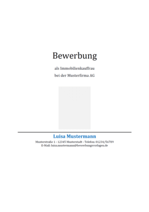 Bewerbung Immobilienkauffrau / Immobilienkaufmann - Bewerbungsvorlagen.de