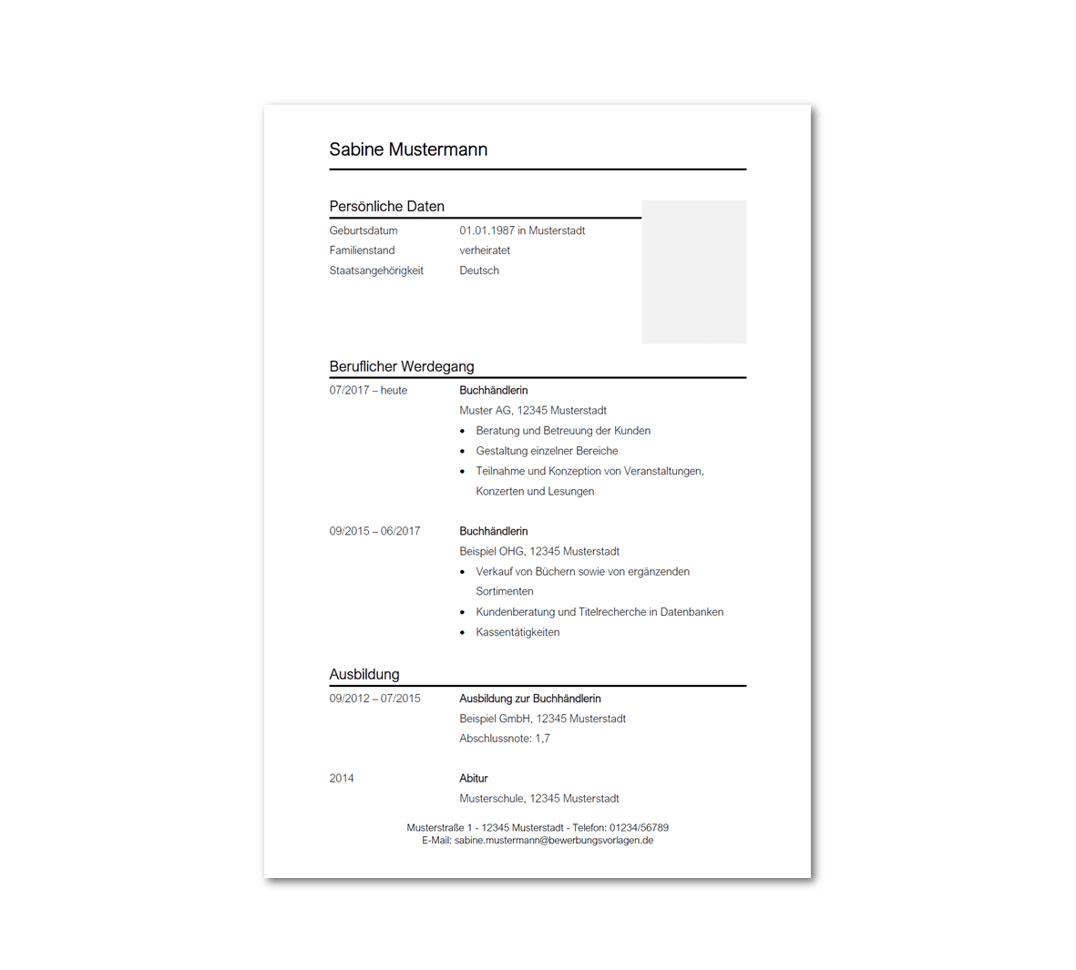 Lebenslauf-Vorlage Buchhändler / Buchhändlerin: Kostenloser Download Lebenslauf-Vorlage Buchhändler / Buchhändlerin: Kostenloser Download