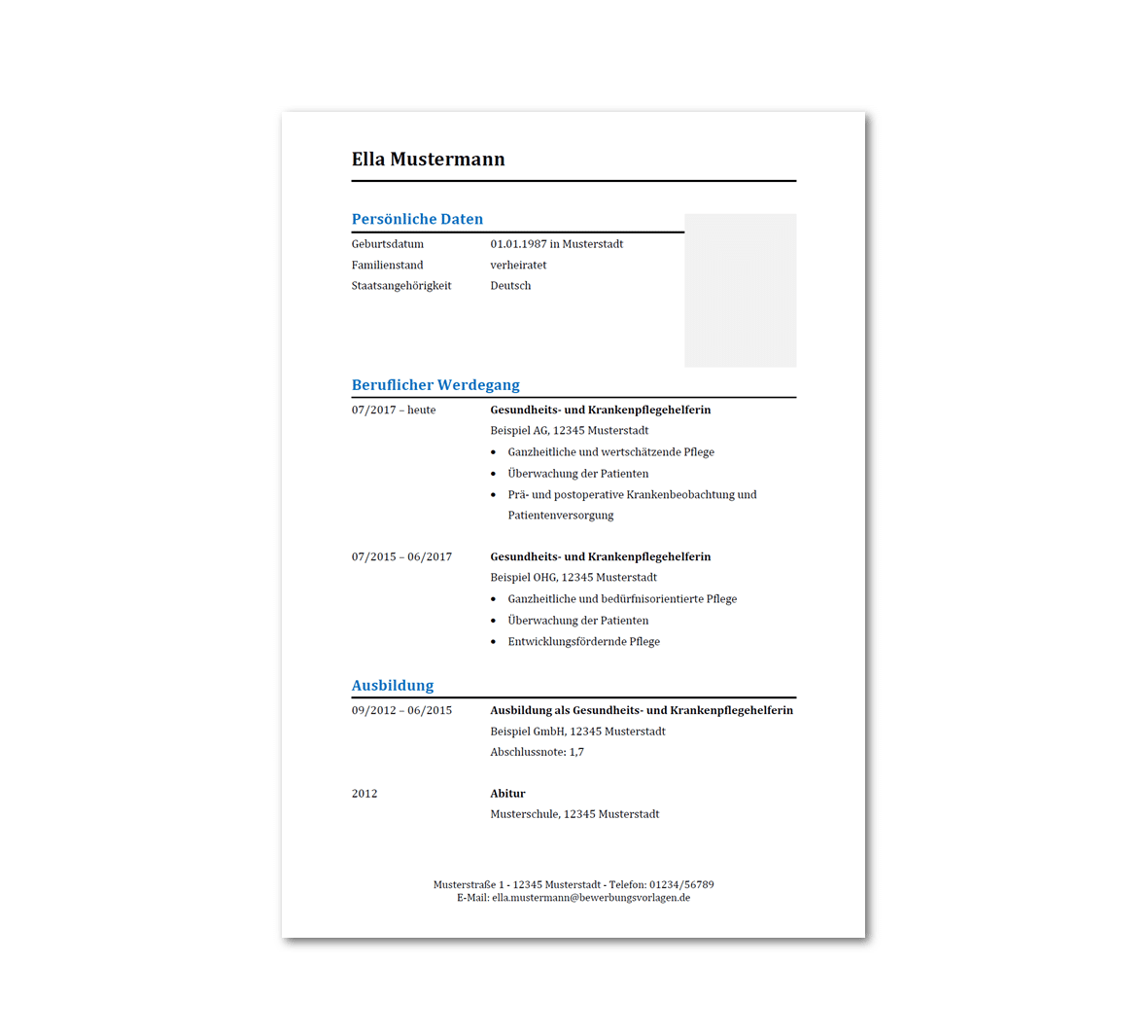 Lebenslauf-Vorlage Gesundheits- und Krankenpflegehelfer / Gesundheits- und Krankenpflegehelferin: Kostenloser Download Lebenslauf-Vorlage Gesundheits- und Krankenpflegehelfer / Gesundheits- und Krankenpflegehelferin: Kostenloser Download