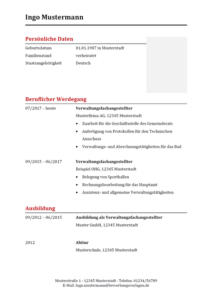 Bewerbung Verwaltungsfachangestellte / Verwaltungsfachangestellter ...