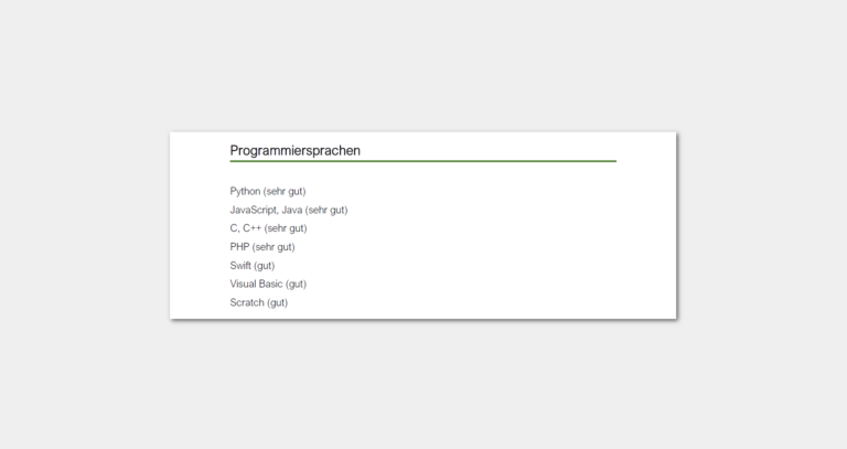 Programmierkenntnisse im Lebenslauf: Angabe, Muster & Beispiele